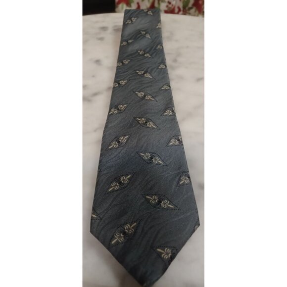 Je Suis Men's Tie Gray & Tan Print - Picture 1 of 3
